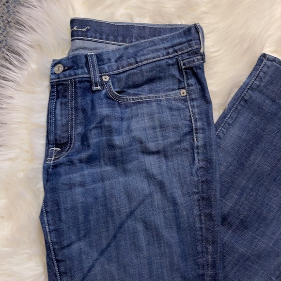 7 For All Mankind 7Fam Low Rise Boot Cut Medium Wash Blue Jeans Size 32 - Picture 5 of 16